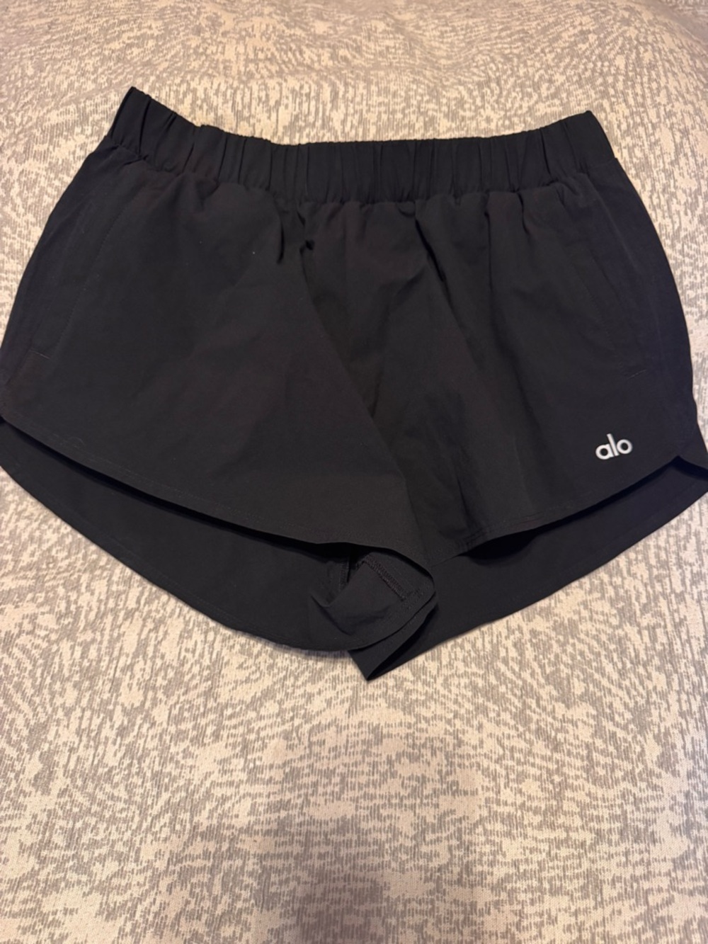 ALO Yoga Black Layered Running Shorts
